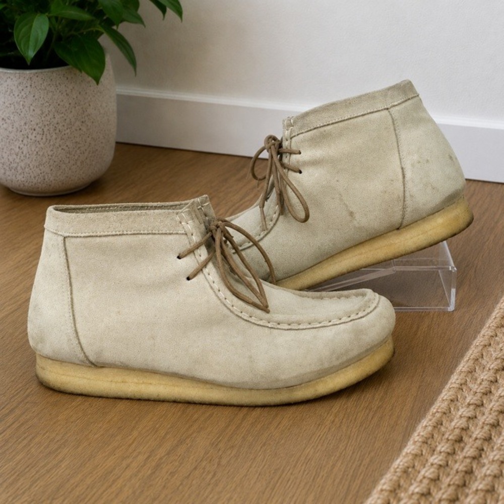 Roper Suede Desert Chukka Boots Mens 11 Sand Moc Toe Gum Sole